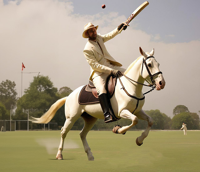 what cricket on horseback may have looked like (AI generated image)