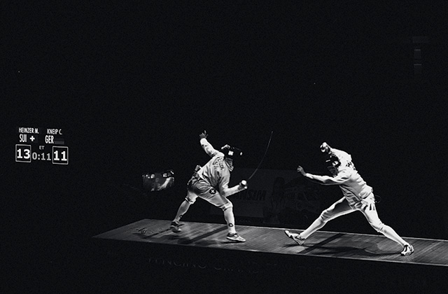 Fencing match at the Rio Olympic Games