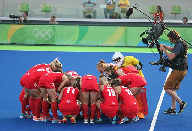 women's hockey match in Rio
