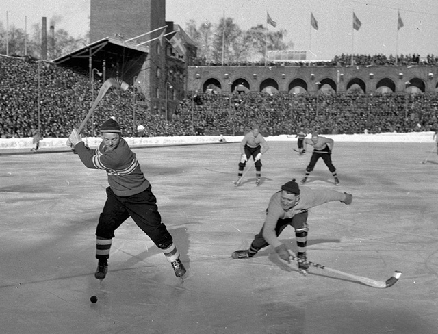outdoor bandy game from 1955