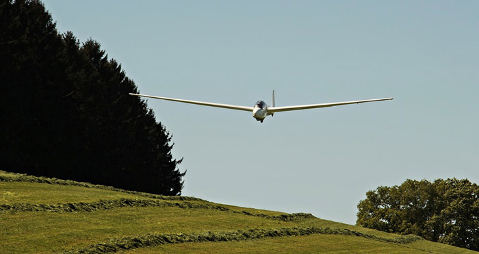 a glider coming in to land