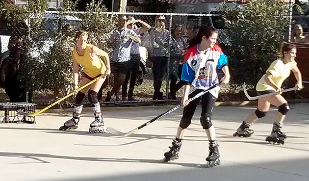 inline street hockey game
