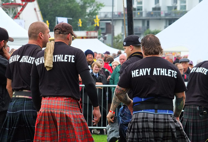 strongmen at the Highland Games