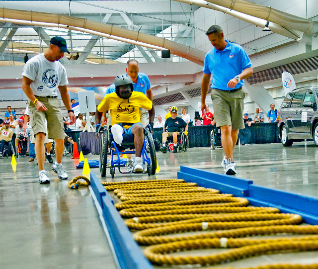 Wheelchair slalom event