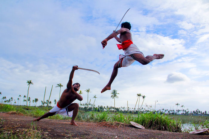 Kalaripayattu, the ancient martial art from Kerala, India.