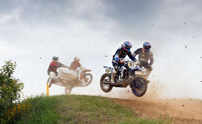 off-road motorcycle sidecar race