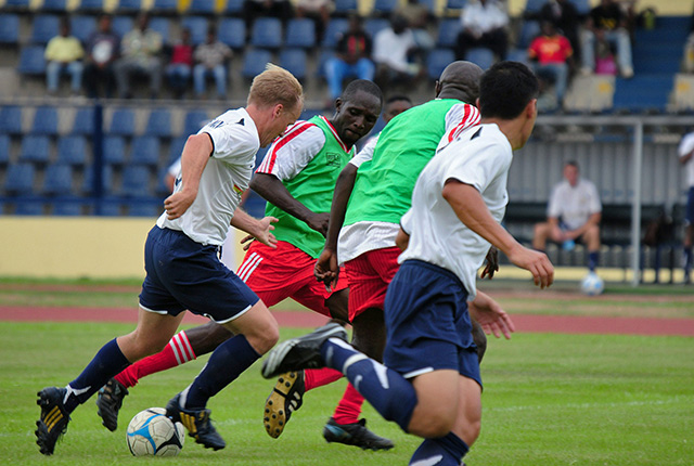 Football game in Libreville, Gabon