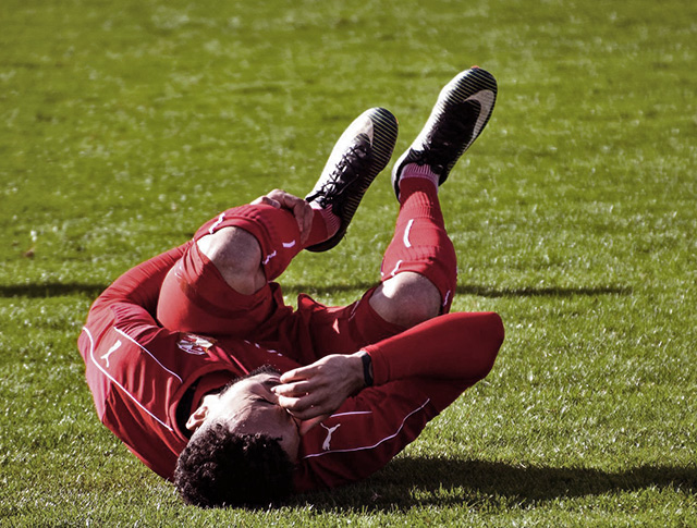 Injured soccer player