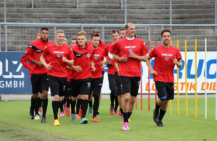 football team warm-up