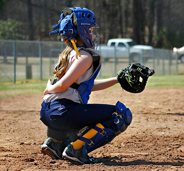 equipment for a softball catcher