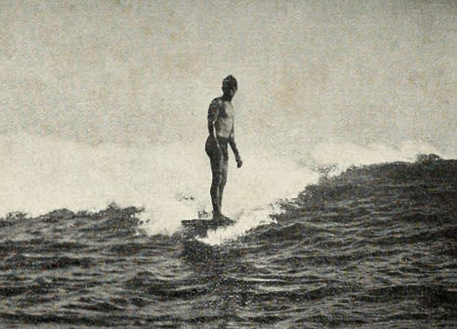 a surfer in Hawaii from 1921