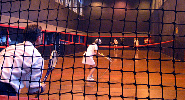 Real tennis match played in Oxford UK