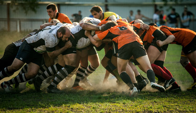 muddy rugby