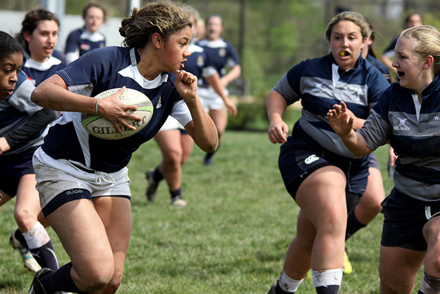 A women's rugby game