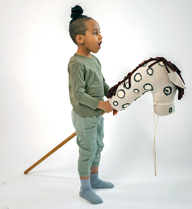 girl with a hobby horse