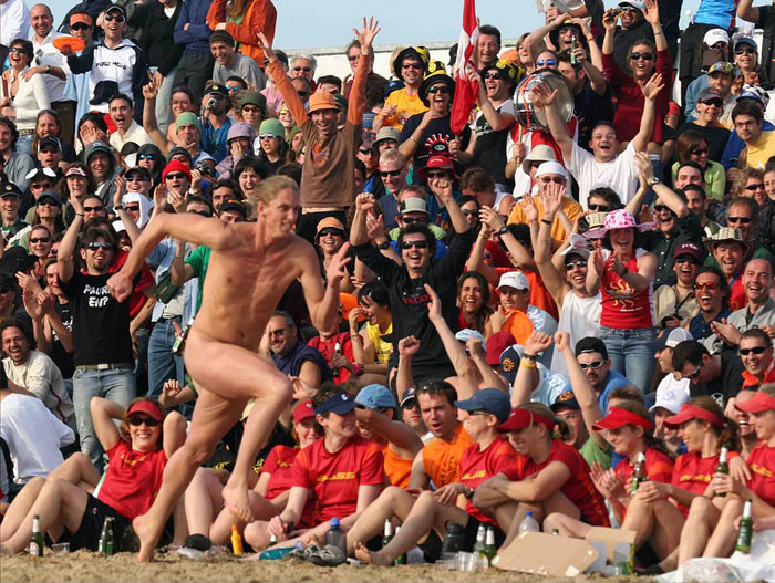 nude beach running