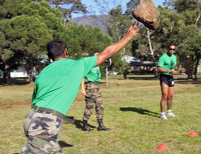 Rock throwing competition
