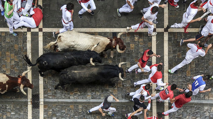 running of the bulls frmo above