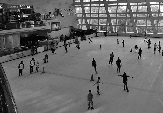 Ice skating at Festival Walk Glacier in Hong Kong