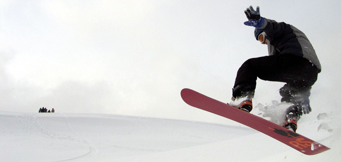 snowboarder action