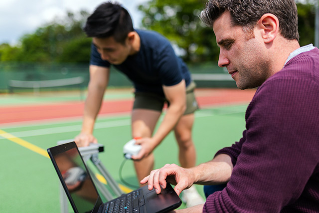 sports biomechanist at work