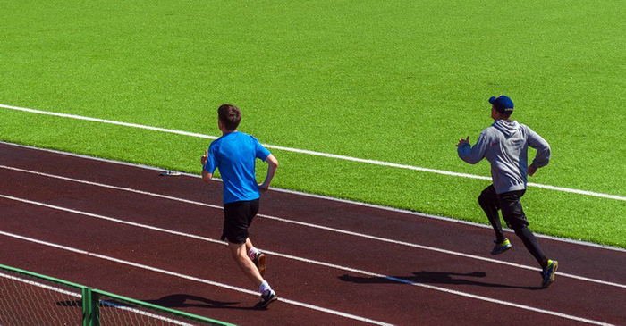 running the beep test on the track