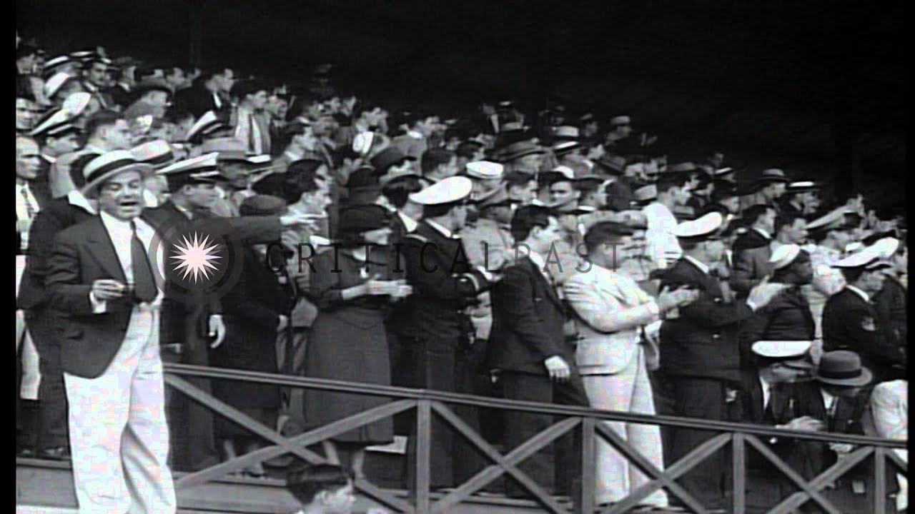 US Olympic champion runner, Jesse Owens, wins race against race horse in Cuba HD Stock Footage