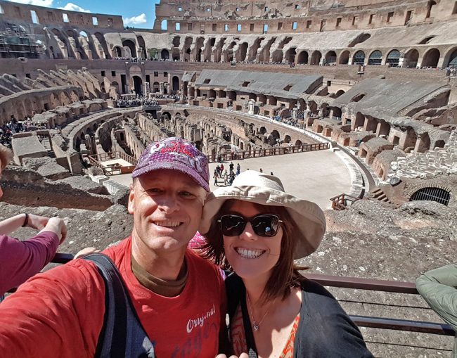 Rob at the colosseum in Rome, Italy
