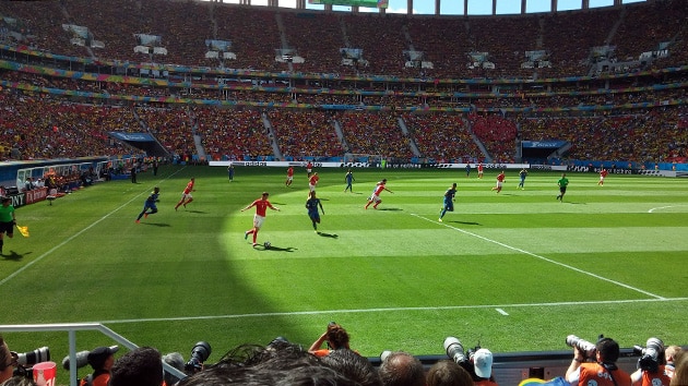 Football stadium crowd