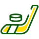 Hockey puck and stick, NHL