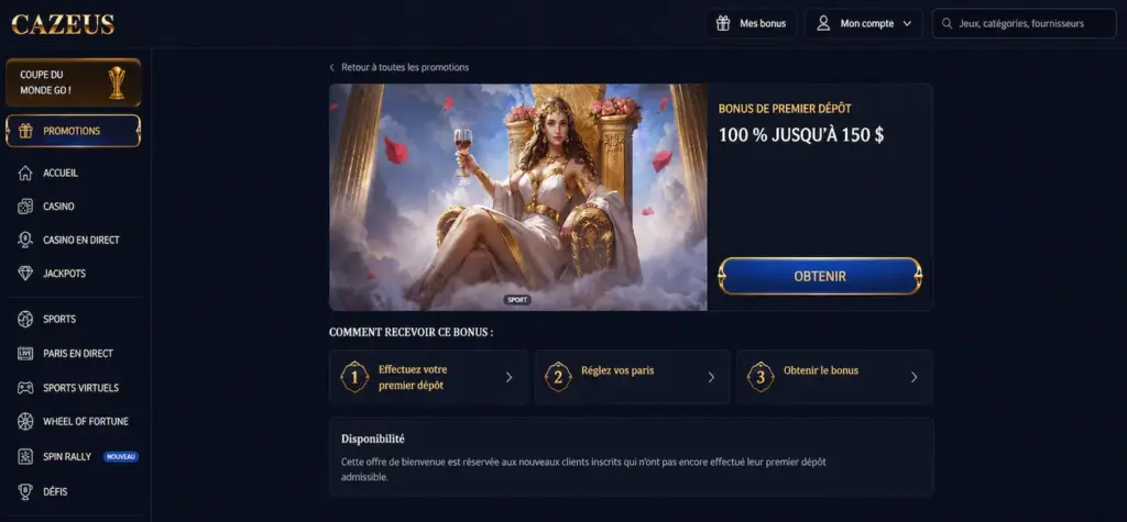 Cazeus code promo