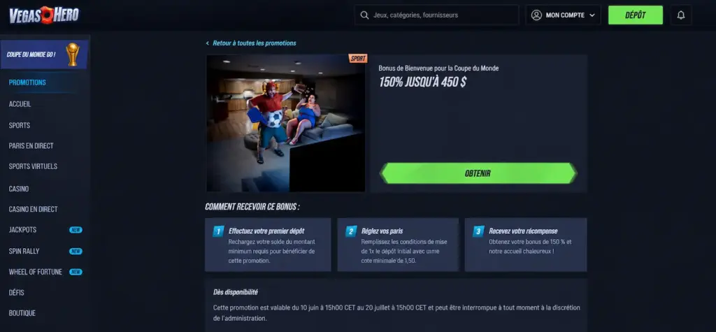 Vegas hero bonus code