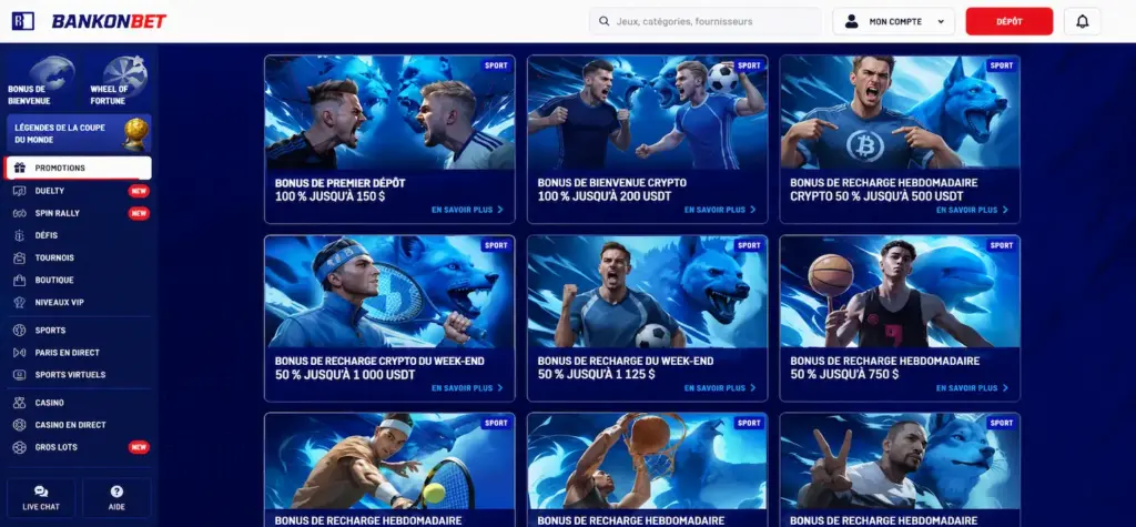 Types bonus code promo