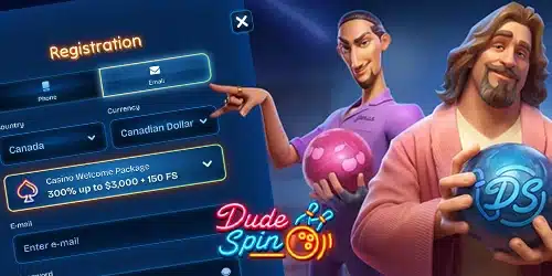 Register at dudespin sportsbook in canada